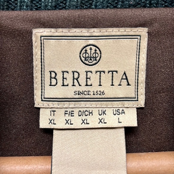 Beretta Sweater. EUC. Large. Windproof Liner. Forest Green. Very Warm in Wind. - Picture 6 of 6